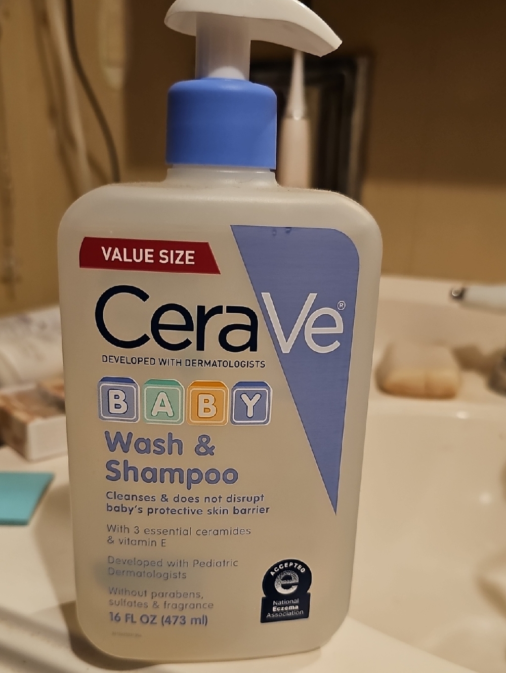 CeraVe Baby Wash & Shampoo — Gentle Cleanse in Blue and Cream